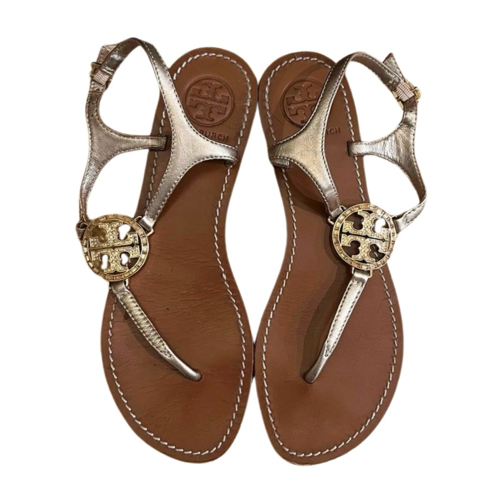 Tory Burch Crystal & Leather Sandals